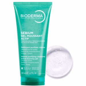 **Image Alt Text:** Bioderma Sébium Gel Moussant Actif Foaming Cleanser 200ml for Oily and Acne-Prone Skin **Short Alt Text:** Bioderma Sebium Gel Moussant Actif 200ml Face Cleanser **SEO-Friendly Alt Text:** Bioderma Sébium Gel Moussant Actif Purifying Foaming Gel Cleanser 200ml for Oily Skin and Blemishes