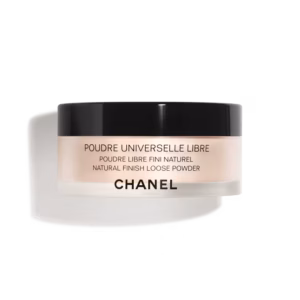 CHANEL Poudre Universelle Libre Natural Finish Loose Powder jar with black cap.